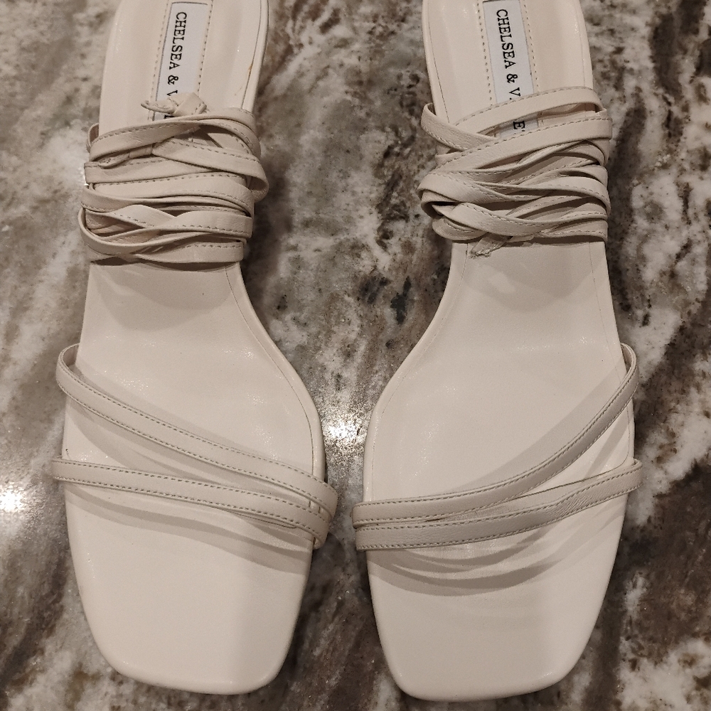 Chelsea & Violet Women's White Strappy Sandals